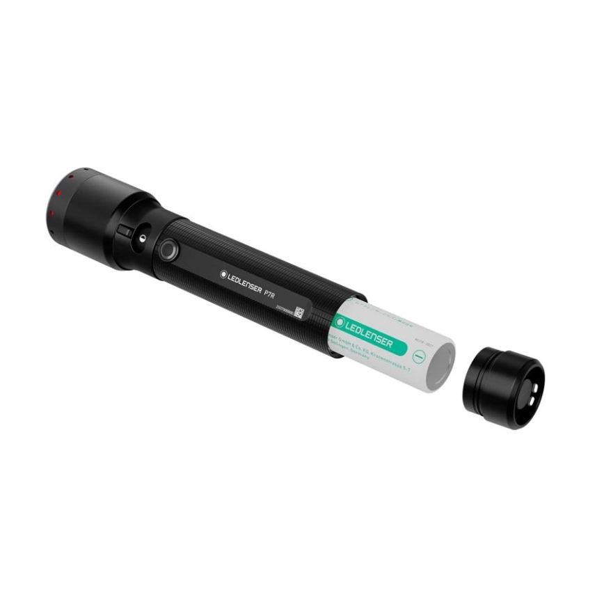 Ledlenser P7R – ściemnialna, ładowalna latarka LED, 4600 mAh, IP68, 2000 lm, 80 h, czarna
