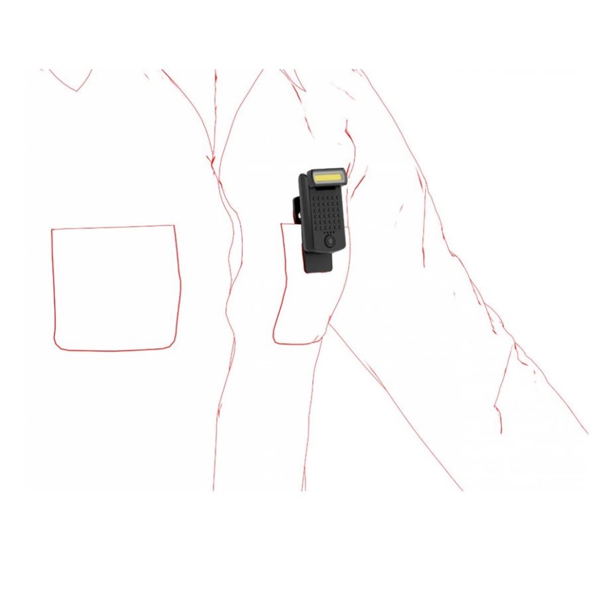 Ledlenser W1R - ściemnialna ładowalna latarka robocza z klipsem LED/740 mAh IP54 220 lm