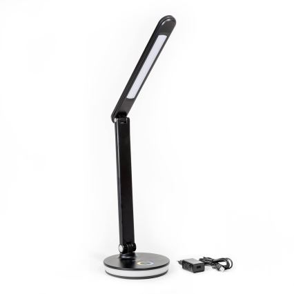 LED RGBW Ściemnialna lampa stołowa z funkcją power banku LED/12W/5V 2800-6000K czarna