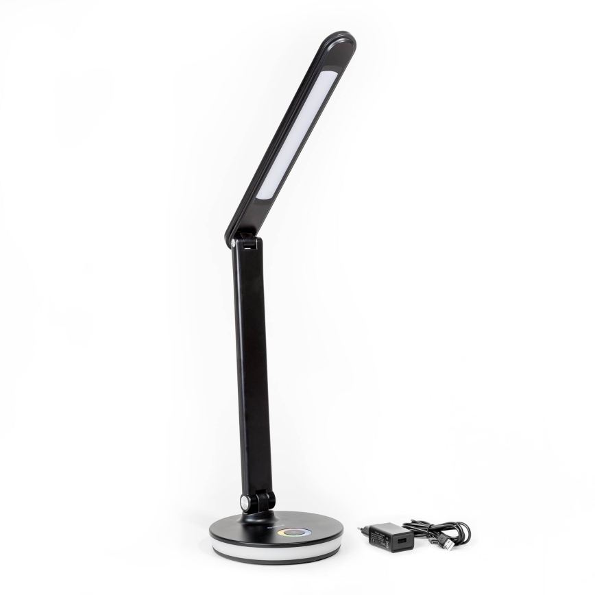 LED RGBW Ściemnialna lampa stołowa z funkcją power banku LED/12W/5V 2800-6000K czarna