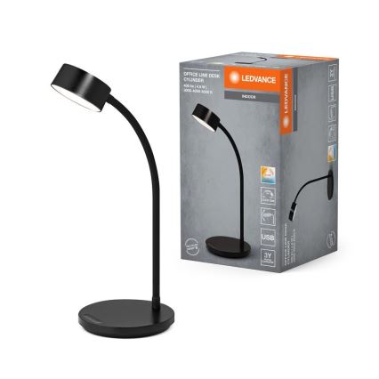 Ledvance - LED ściemniana dotykowa lampa biurkowa OFFICE LED/4,8W/5V 3000-6500K czarna