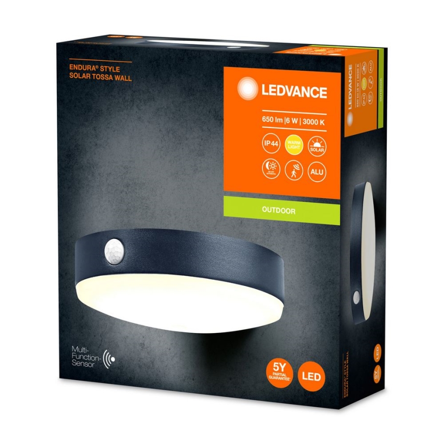 Ledvance - LED Solarna lampa ścienna z czujnikiem ruchu i zmierzchu ENDURA STYLE LED/6W/3,7V 1420 mAh IP44