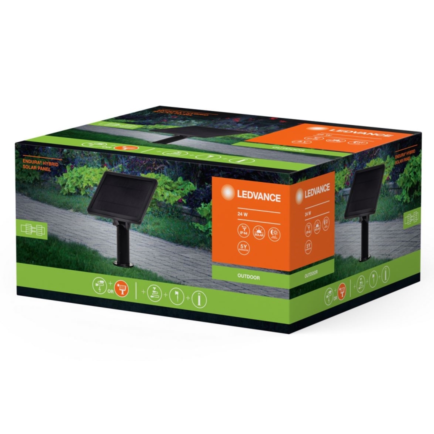 Ledvance - Hybrydowy panel solarny ENDURA 24W/12V 2000 mAh IP67