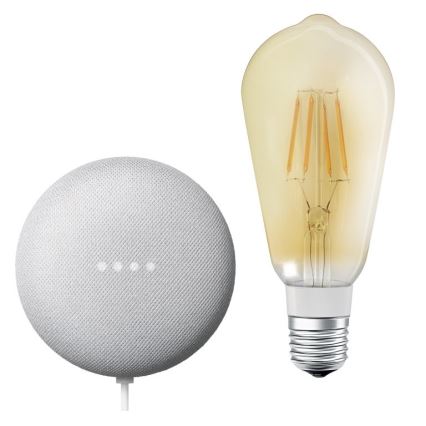 Ledvance - Inteligentny głośnik Google Nest Mini + LED Ściemniana żarówka SMART+ E27/5,5W/230V
