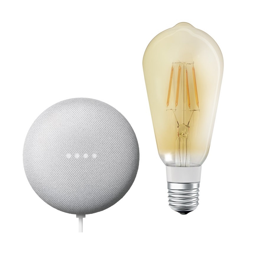 Ledvance - Inteligentny głośnik Google Nest Mini + LED Ściemniana żarówka SMART+ E27/5,5W/230V