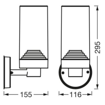 Ledvance - Kinkiet zewnętrzny AMBER 1xE27/20W/230V IP44