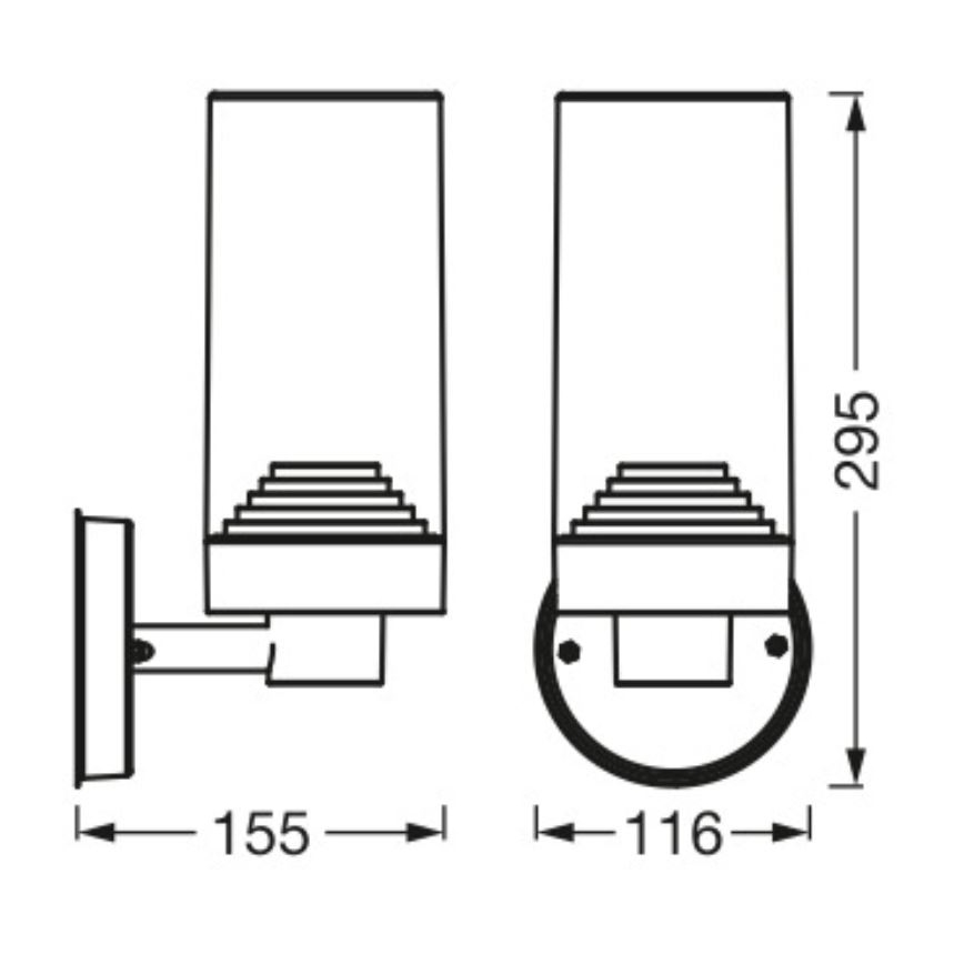 Ledvance - Kinkiet zewnętrzny AMBER 1xE27/20W/230V IP44