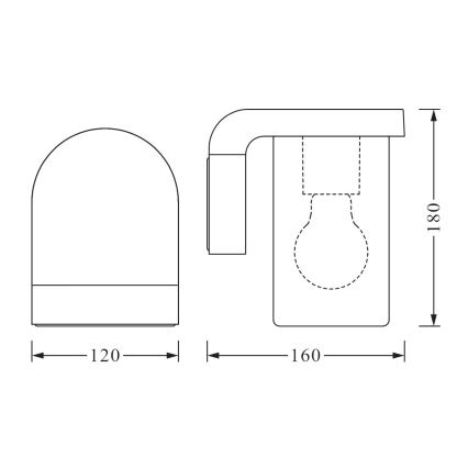 Ledvance - Kinkiet zewnętrzny CASCADE 1xE27/25W/230V IP44