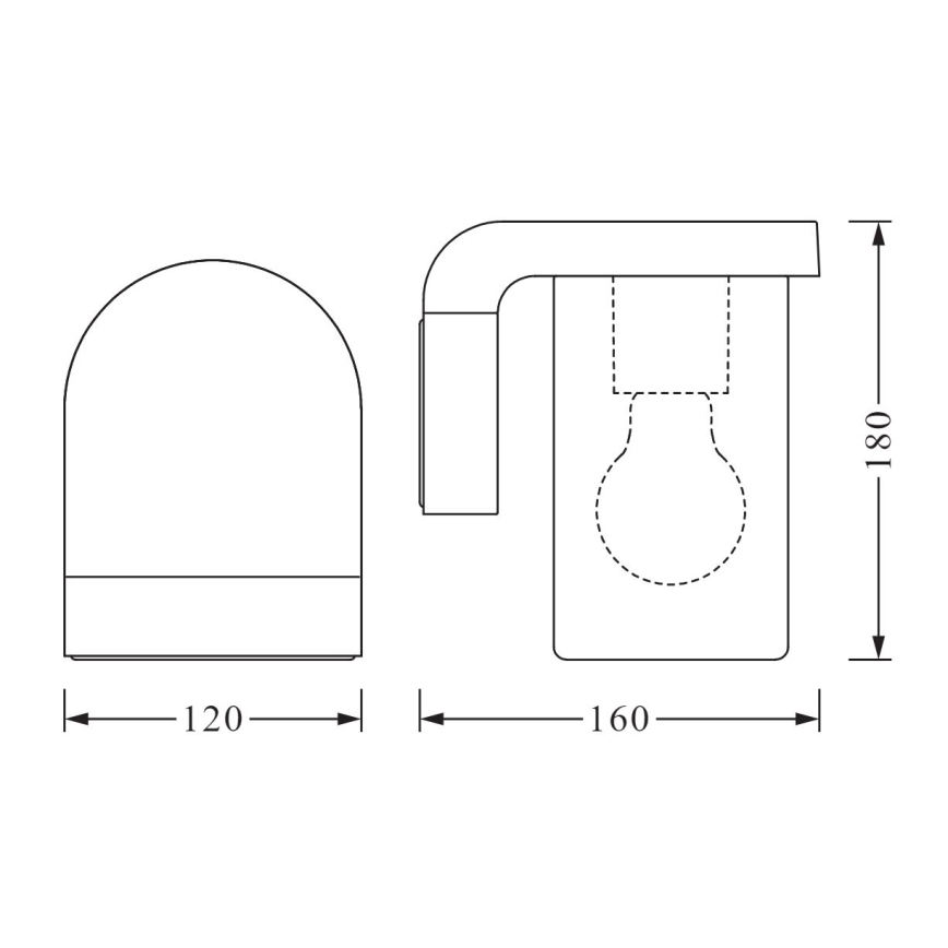 Ledvance - Kinkiet zewnętrzny CASCADE 1xE27/25W/230V IP44
