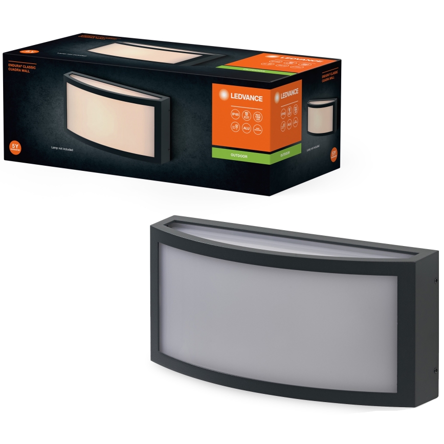 Ledvance - Kinkiet zewnętrzny CUADRA 1xE27/40W/230V IP65