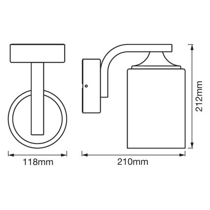 Ledvance - Kinkiet zewnętrzny CYLINDER 1xE27/60W/230V IP43