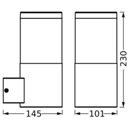 Ledvance - Kinkiet zewnętrzny EBRO 1xE27/20W/230V IP44