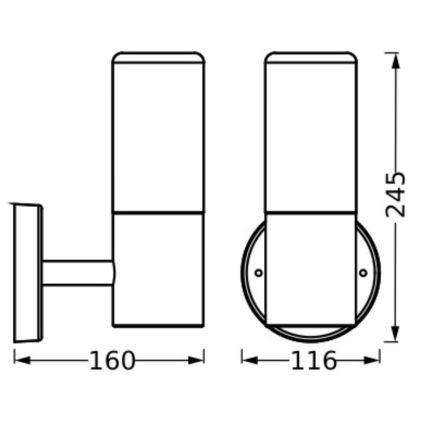 Ledvance - Kinkiet zewnętrzny FIGO CYLINDER 1xE27/20W/230V IP44