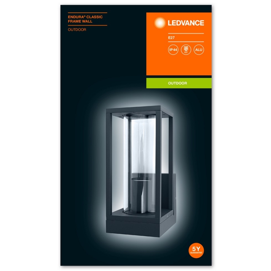 Ledvance - Kinkiet zewnętrzny FRAME 1xE27/60W/230V IP44