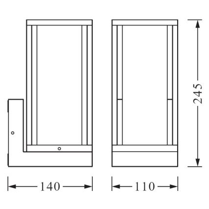 Ledvance - Kinkiet zewnętrzny FRAME 1xE27/60W/230V IP44
