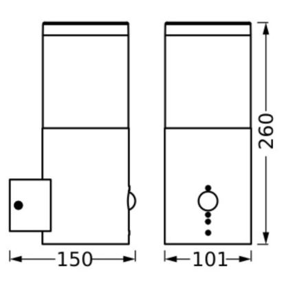 Ledvance - Kinkiet zewnętrzny z czujnikiem EBRO 1xE27/20W/230V IP44