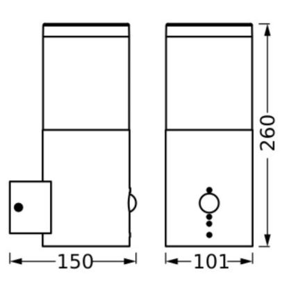 Ledvance - Kinkiet zewnętrzny z czujnikiem EBRO 1xE27/20W/230V IP44