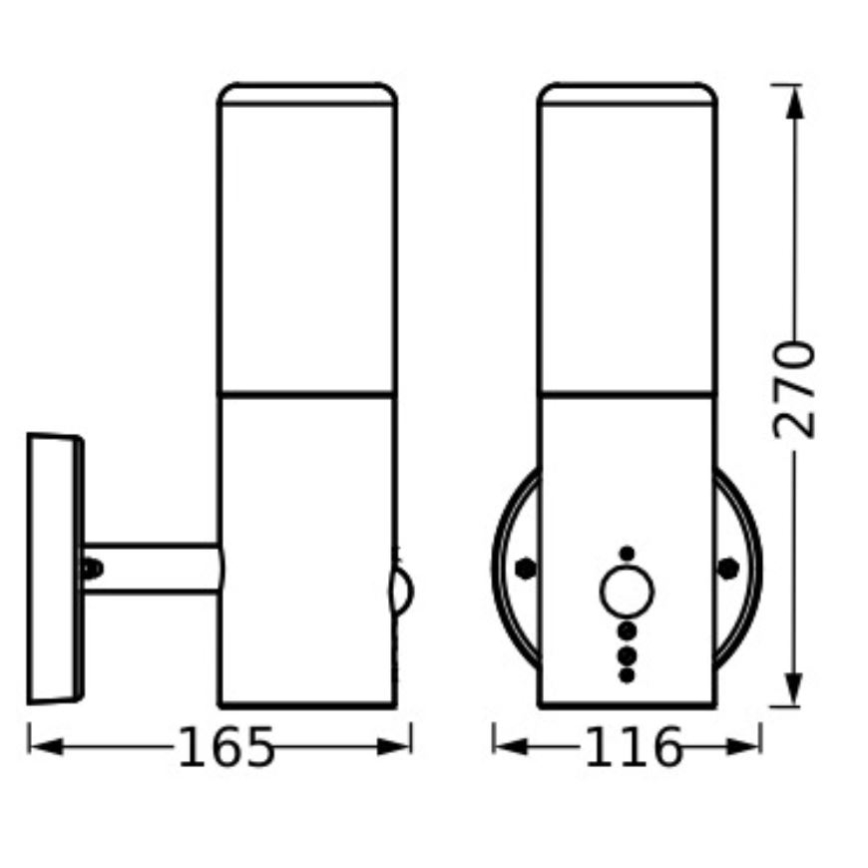 Ledvance - Kinkiet zewnętrzny z czujnikiem FIGO CYLINDER 1xE27/20W/230V