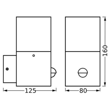 Ledvance - Kinkiet zewnętrzny z czujnikiem FIGO SQUARE 1xE27/20W/230V