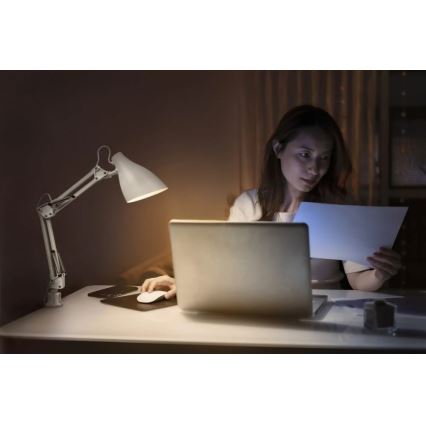 Ledvance - Lampa biurkowa z klipsem PEAR 1xE27/11W/230V biała