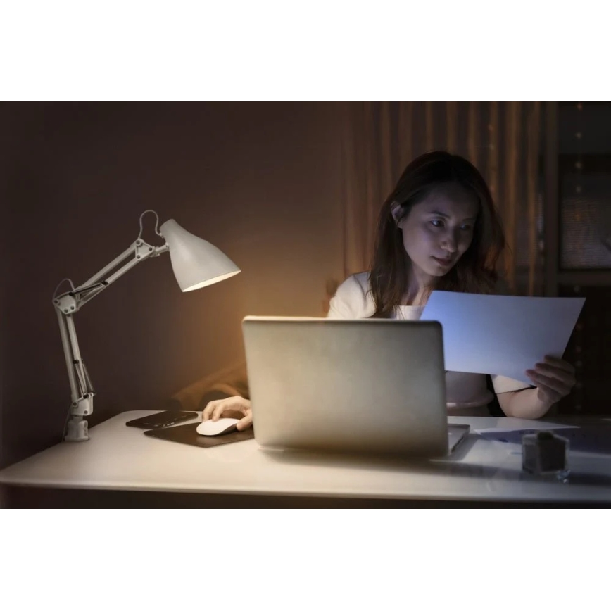 Ledvance - Lampa biurkowa z klipsem PEAR 1xE27/11W/230V biała