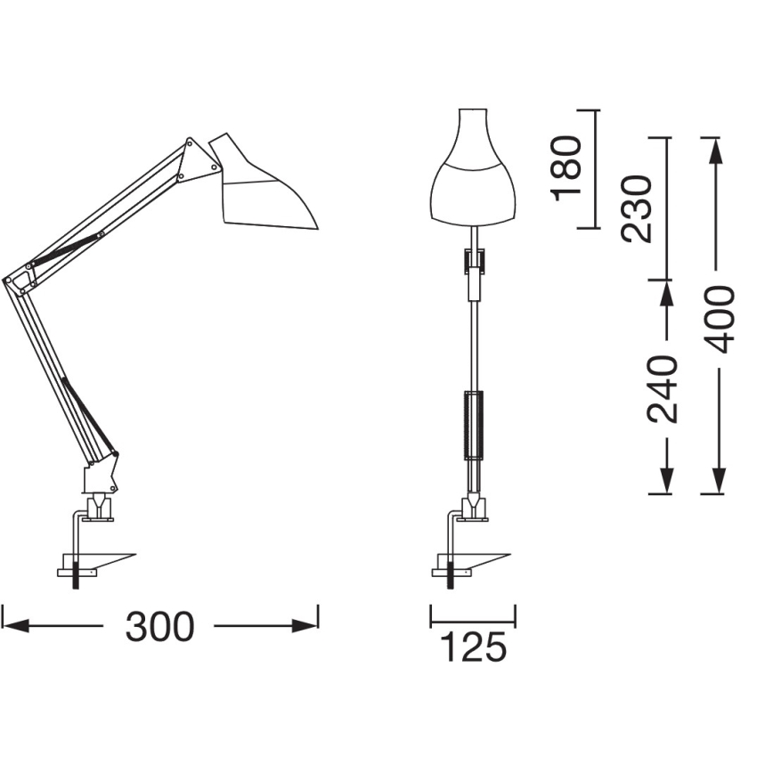 Ledvance - Lampa biurkowa z uchwytem OFFICE LINE 1xE27/11W/230V czarna