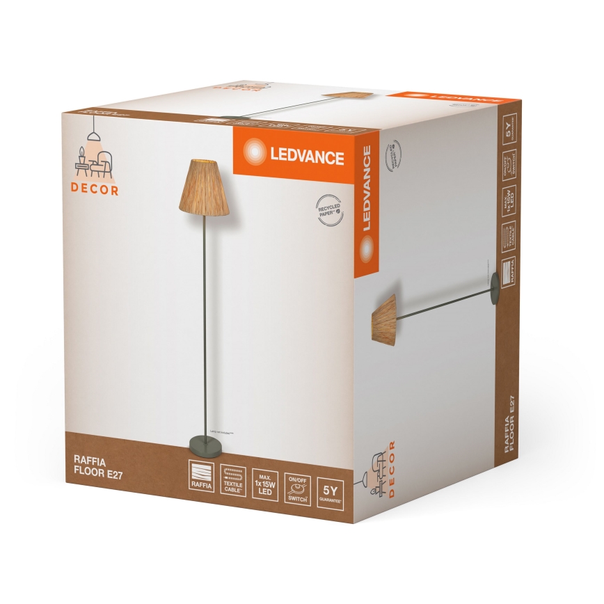 Ledvance - Lampa podłogowa DECOR RAFFIA 1xE27/15W/230V rafia