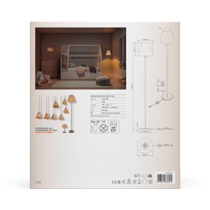 Ledvance - Lampa podłogowa DECOR RAFFIA 1xE27/15W/230V rafia