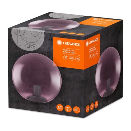 Ledvance - Lampa stołowa BUBBLE 1xE27/40W/230V różowa