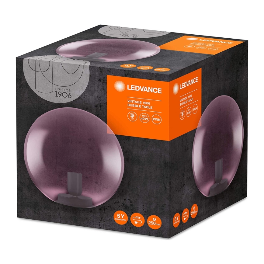 Ledvance - Lampa stołowa BUBBLE 1xE27/40W/230V różowa