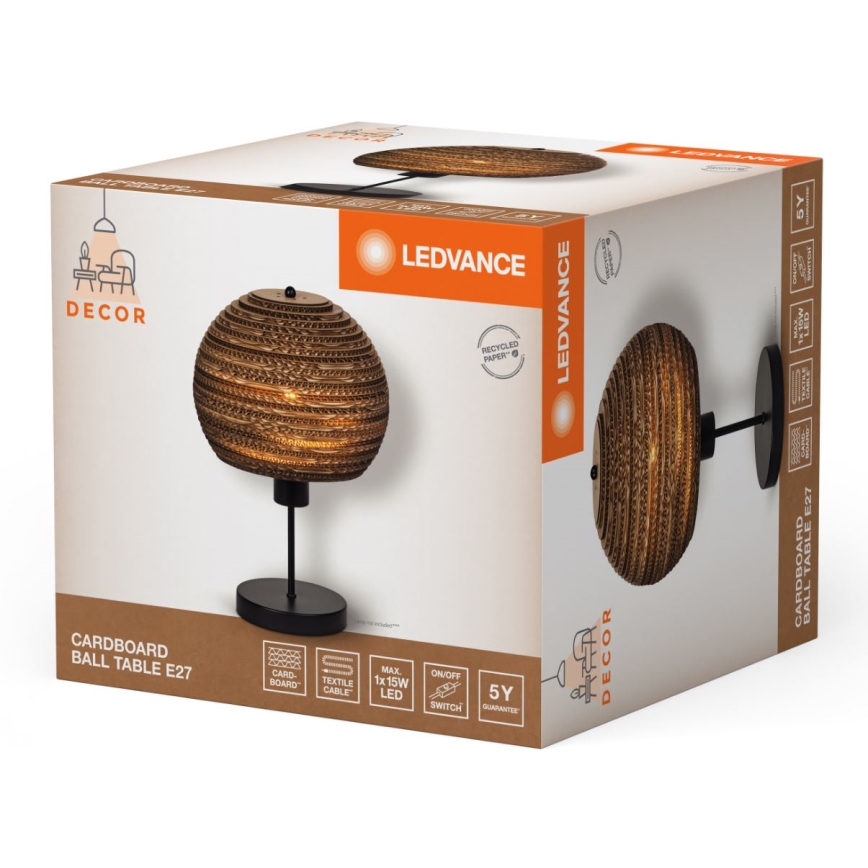 Ledvance - Lampa stołowa DECOR CARDBOARD 1xE27/15W/230V śr. 26 cm