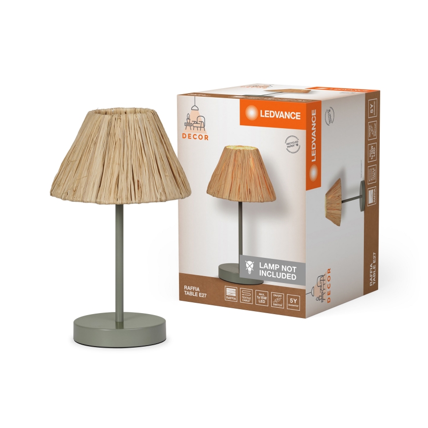 Ledvance - Lampa stołowa DECOR RAFFIA 1xE27/15W/230V rafia