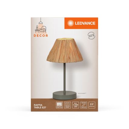 Ledvance - Lampa stołowa DECOR RAFFIA 1xE27/15W/230V rafia