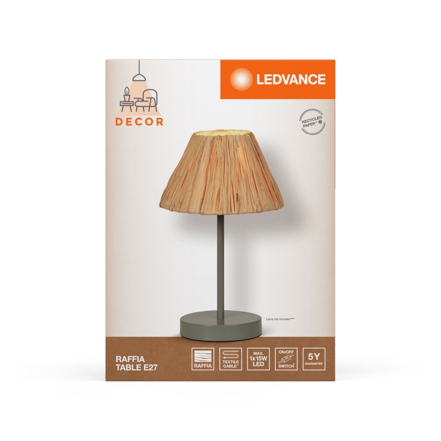 Ledvance - Lampa stołowa DECOR RAFFIA 1xE27/15W/230V rafia