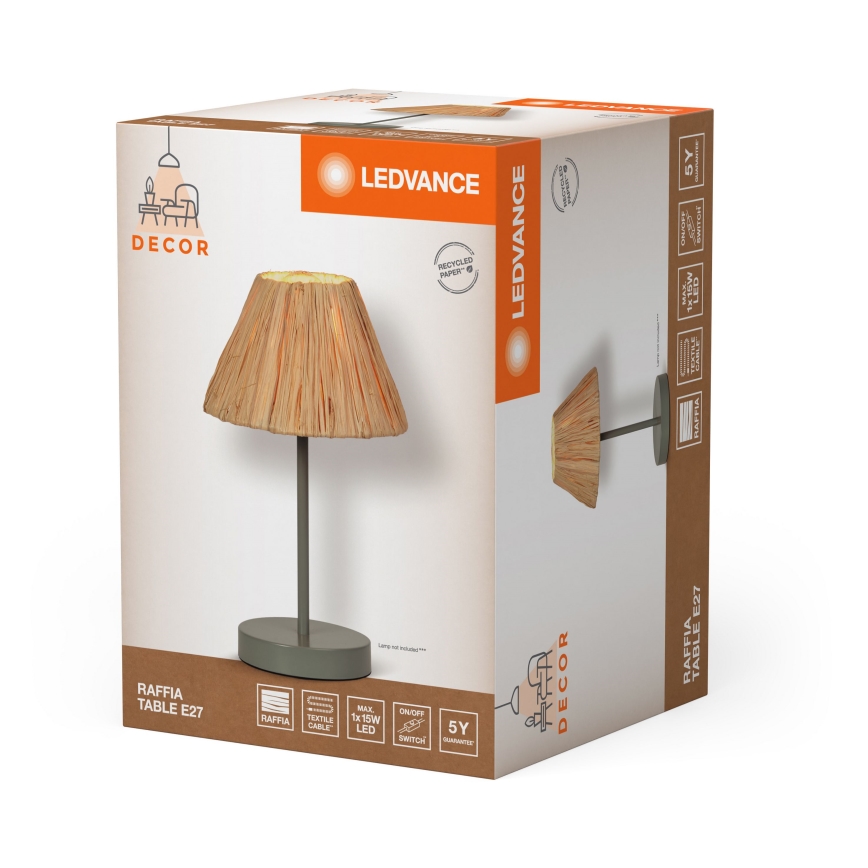 Ledvance - Lampa stołowa DECOR RAFFIA 1xE27/15W/230V rafia