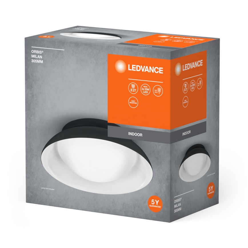 Ledvance - Lampa sufitowa ORBIS MILAN 2xE27/10W/230V czarna