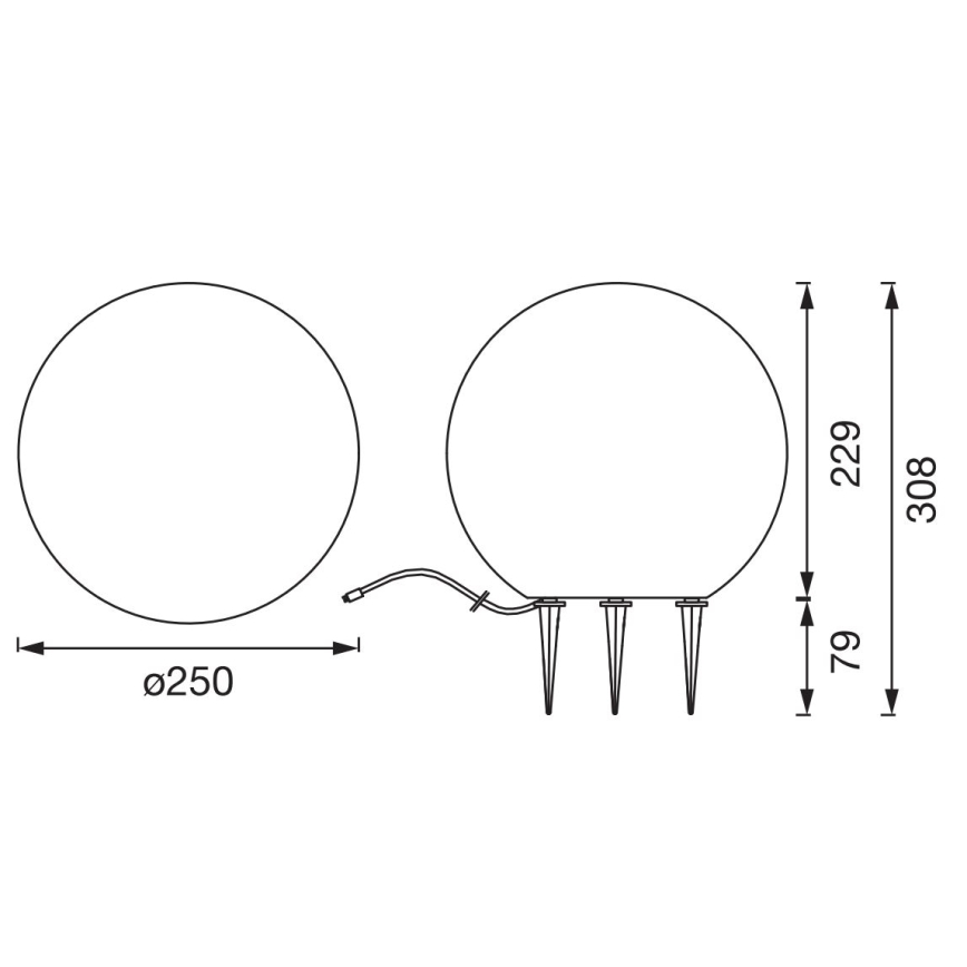 Ledvance - Lampa zewnętrzna LED ENDURA HYBRID BALL LED/2W/12V IP44
