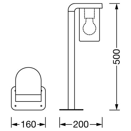 Ledvance - Lampa zewnętrzna CASCADE 1xE27/25W/230V IP44 50 cm