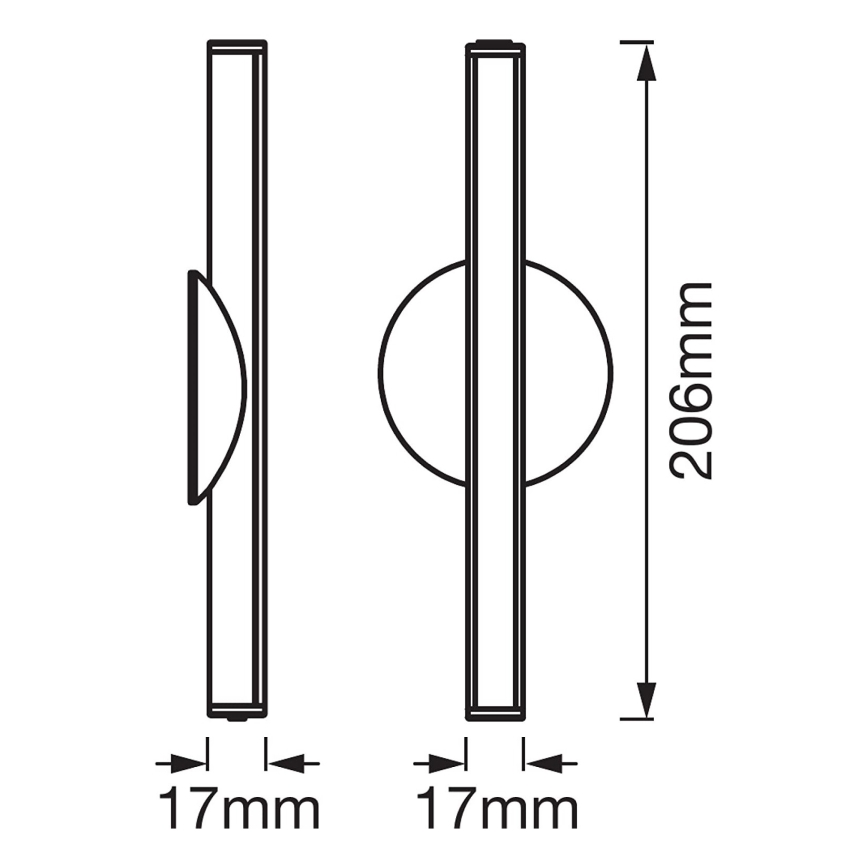Ledvance - LED oświetlenie do lustra ściemnialne LEDSTIXX LED/2W/Li-Ion 800 mAh IP44 CRI 90
