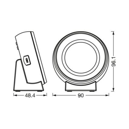 Ledvance - LED Cyfrowy zegar z podświeceniem NIGHTLUX LED/0,3W/5V 1000mAh 3000/4000/6500K