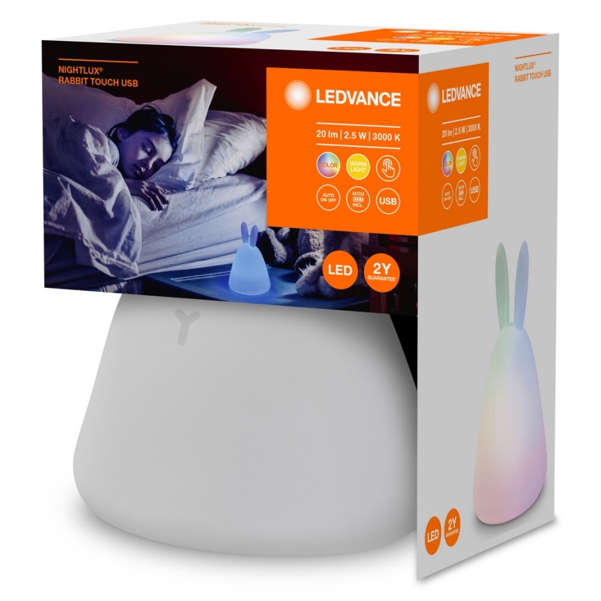 Ledvance - LED Dotykowa dziecięca noc lampka TOUCH LED/2,5W/5V 1200 mAh