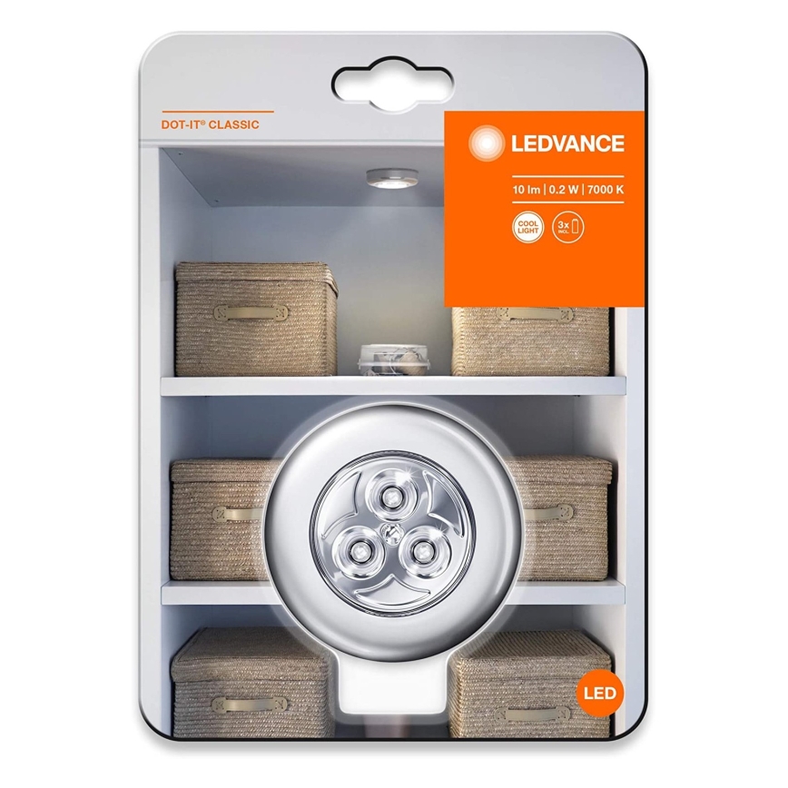 Ledvance - LED Dotykowa lampa orientacyjna DOT-IT LED/0,2W/3xAAA