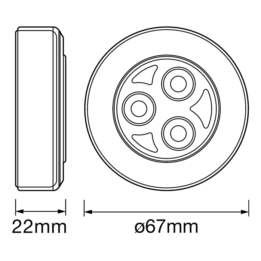 Ledvance - LED Dotykowa lampa orientacyjna DOT-IT LED/0,2W/3xAAA
