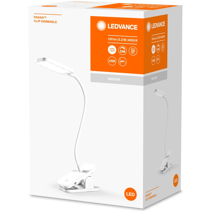 Ledvance - LED dotykowa lampka stołowa ściemnialna PANAN LED/5,2W/5V 1200 mAh