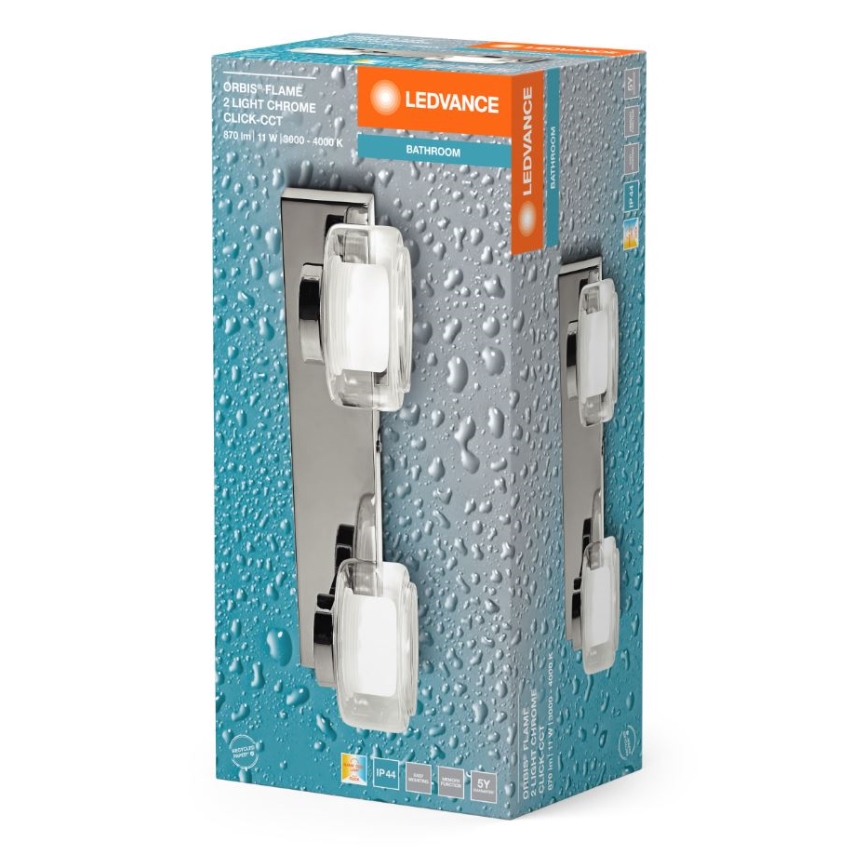 Ledvance - LED Kinkiet łazienkowy ORBIS FLAME 2xLED/5,5W/230V 3000/4000K IP44 chrom