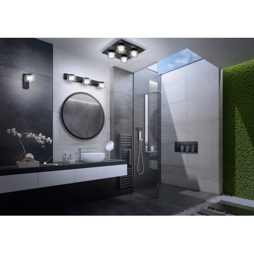 Ledvance - LED Kinkiet łazienkowy ORBIS FLAME 2xLED/5,5W/230V 3000/4000K IP44 czarny