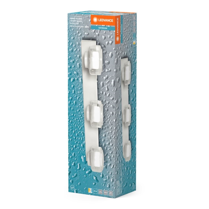 Ledvance - LED Kinkiet łazienkowy ORBIS FLAME 3xLED/5,5W/230V 3000/4000K IP44 biały