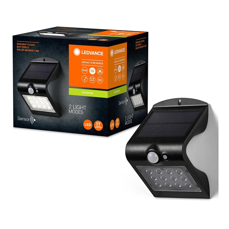 Ledvance - LED Kinkiet solarny z czujnikiem BUTTERFLY LED/1,5W/3,7V 1200 mAh IP65