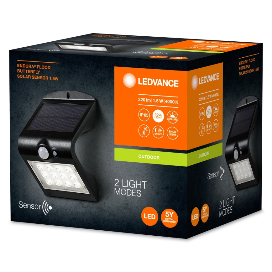 Ledvance - LED Kinkiet solarny z czujnikiem BUTTERFLY LED/1,5W/3,7V 1200 mAh IP65