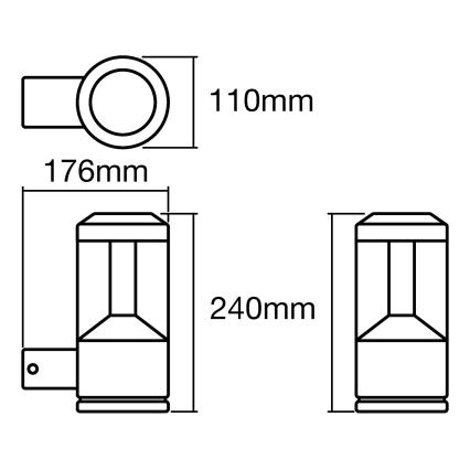 Ledvance - LED Kinkiet zewnetrzny LANTERN 1xLED/12W/230V IP44